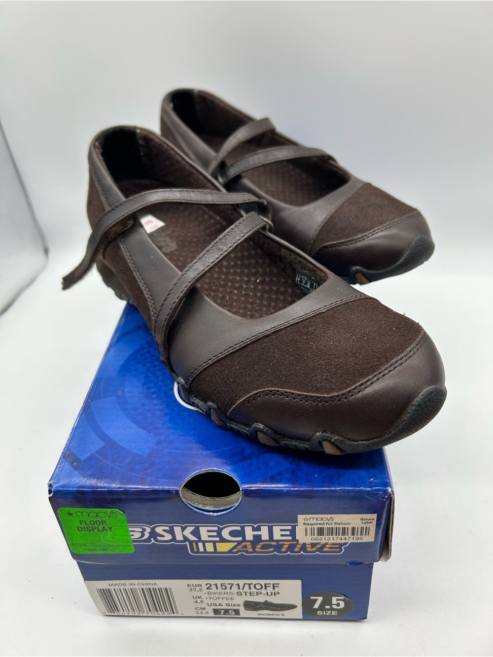 Skechers Bikers Step-Up Mary Janes Toffee Size 7.5